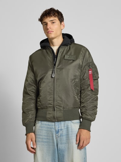 Alpha Industries Bomberjacke mit Kapuze und Label-Stitching Dunkelgruen 4