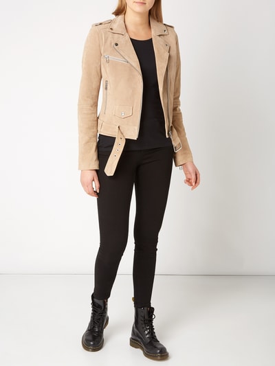 Review Jacke aus Leder im Biker-Look Beige 1