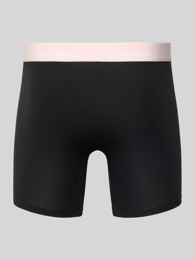 Produktfoto, Trunks aus Baumwoll-Mix im 3er-Pack von Calvin Klein Underwear, schwarze Oberfläche, elastischer Logo-Bund, eng anliegende Passform