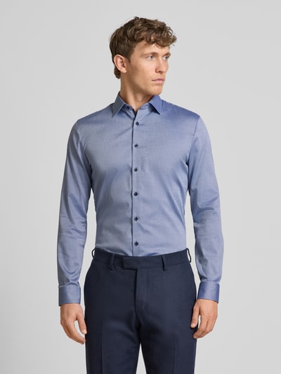 OLYMP No. Six Super Slim Fit Business-Hemd mit Strukturmuster Modell 'New York' Marine 4