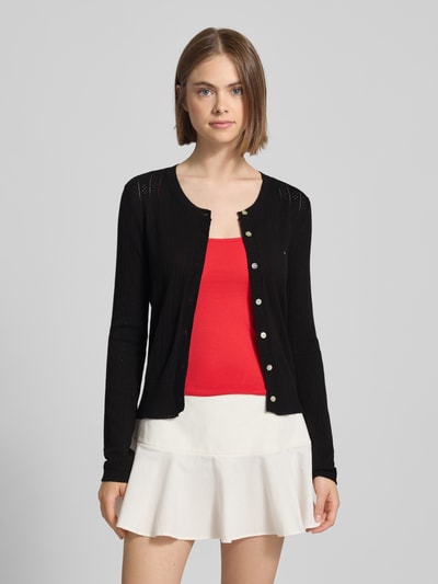 Tommy Jeans Slim fit cardigan van pointelle Zwart - 4