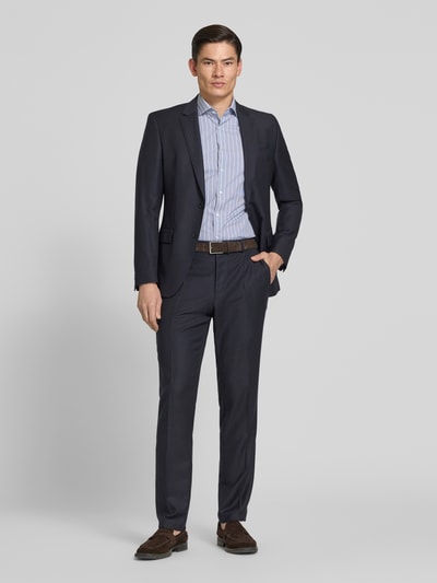 OLYMP Level 5 Slim Fit Business-Hemd mit Blockstreifen und Kentkragen Marine 1