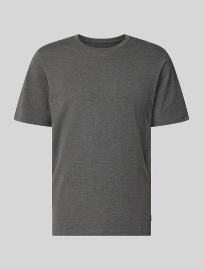 Produktfoto, szare Męski t-shirt Regular Fit z mieszanki bawełny Model 'Organic' od JACK & JONES, okrągły dekolt, kontekst: tylna długość w rozmiarze M: 70 cm