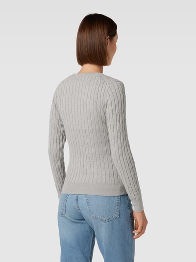 Gant Strickpullover mit Zopfmuster Mittelgrau 5