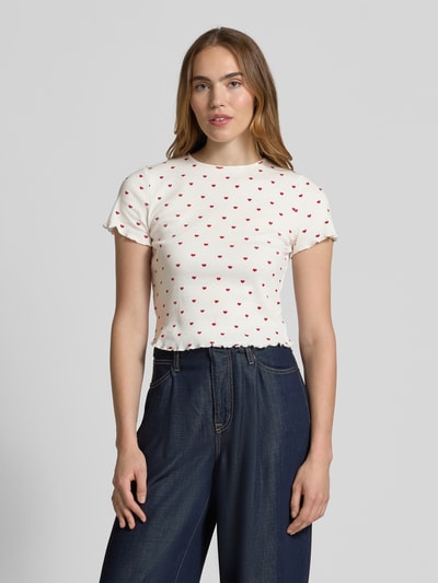 Vero Moda Regular fit T-shirt van katoenmix, model 'HARRY' Wit - 4