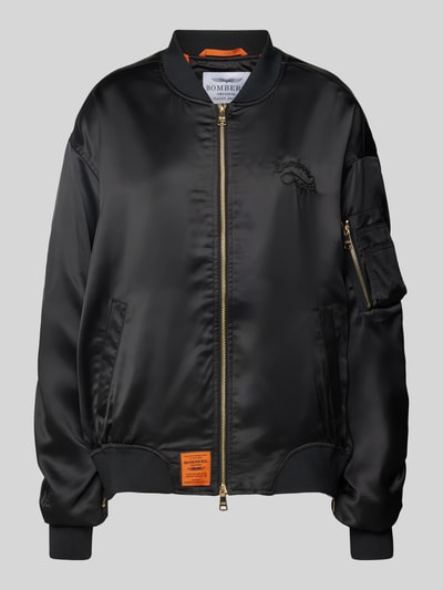 Original Bombers Bomberjacke mit Label-Stitching Black 2