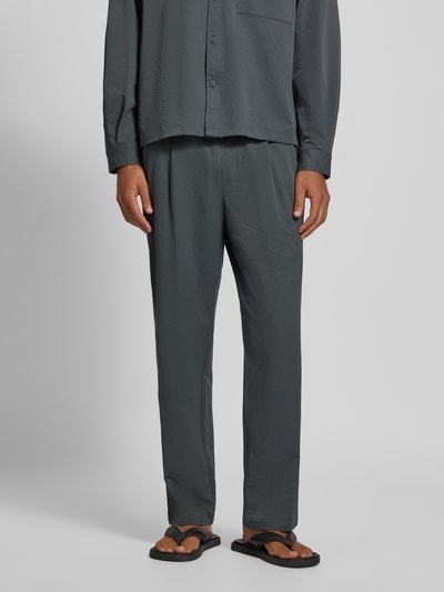 JAKE*S STUDIO MEN Stoffhose mit elastischem Bund Rauchblau 4