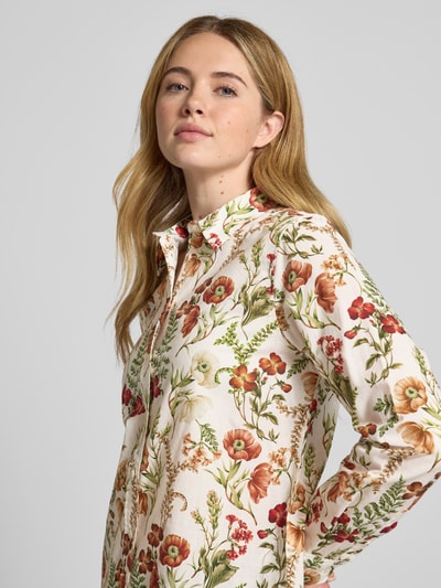 Gant Bluzka koszulowa o kroju regular fit z kwiatowym nadrukiem na całej powierzchni model ‘Floral’ Écru 3