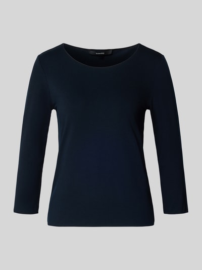 Produktfoto, dunkelblaues Regular Fit Longsleeve aus Viskose-Mix Modell 'Kirose' von Someday, 7/8-Arm, Rundhalsausschnitt, Damen
