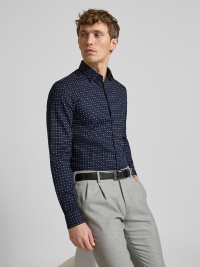 CK Calvin Klein Slim Fit Business-Hemd mit Label-Stitching Marine 3