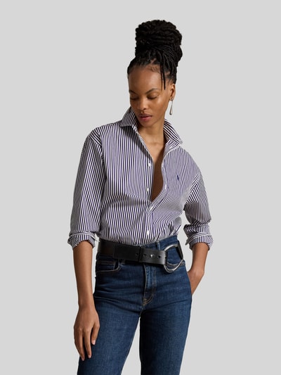 Polo Ralph Lauren Relaxed Fit Hemdbluse aus reiner Baumwolle mit Logo-Stitching Lila 4