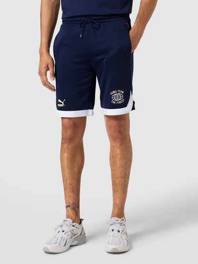 PUMA PERFORMANCE Shorts mit Label-Print Dunkelblau 4