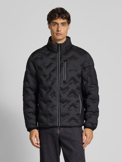 Tom Tailor Kurtka pikowana o kroju regular fit z fakturowanym wzorem Czarny 4