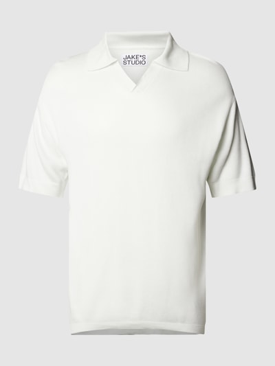 JAKE*S STUDIO MEN Poloshirt mit gerippten Abschlüssen Offwhite 2