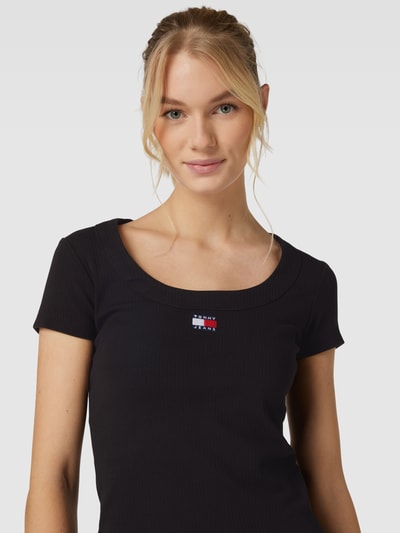 Tommy Jeans T-shirt z naszywką z logo Czarny 3