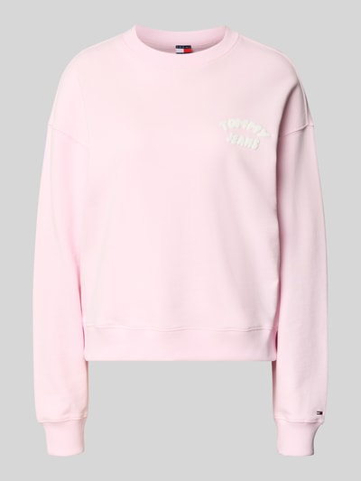 Produktfoto, Boxy Fit Sweatshirt aus reiner Baumwolle von Tommy Jeans in Optik: Unifarben, Label-Print, Sweat-Struktur, Material: Reine Baumwolle