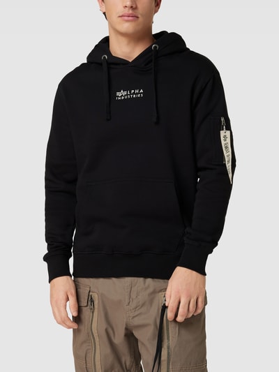 Alpha Industries Hoodie mit Logo-Stitching Modell 'Organics EMB' Black 4