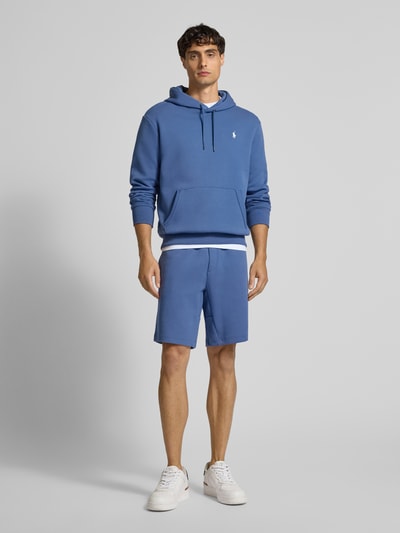 Polo Ralph Lauren Hoodie met labelstitching en kangoeroezak Oceaanblauw - 1