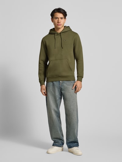 Tommy Jeans Regular fit hoodie van katoenmix Olijfgroen - 1