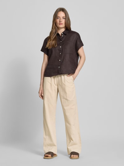 Neo Noir Straight fit linnen broek met steekzakken, model 'Sonar' Beige - 1