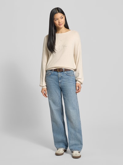 Tom Tailor Bluza o kroju regular fit z mieszanki wiskozy Piaskowy 1