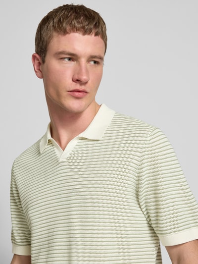 Only & Sons Poloshirt mit gerippten Abschlüssen Modell 'KIAN' Offwhite Melange 3