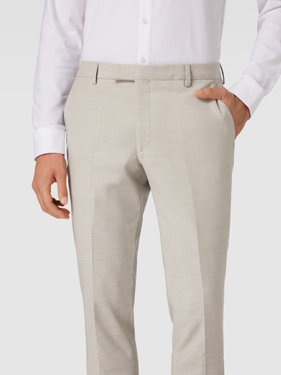 JOOP! Collection Spodnie do garnituru o kroju extra slim fit z fakturowanym wzorem model ‘Gun’ Piaskowy 3