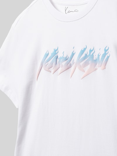 KARL KANI T-Shirt mit Label-Print Weiss 2