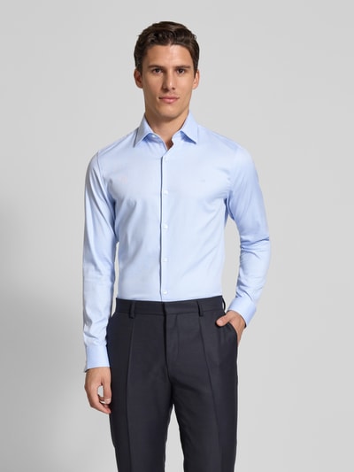 CK Calvin Klein Slim fit zakelijk overhemd met logostitching, model 'Harrison' Bleu - 4