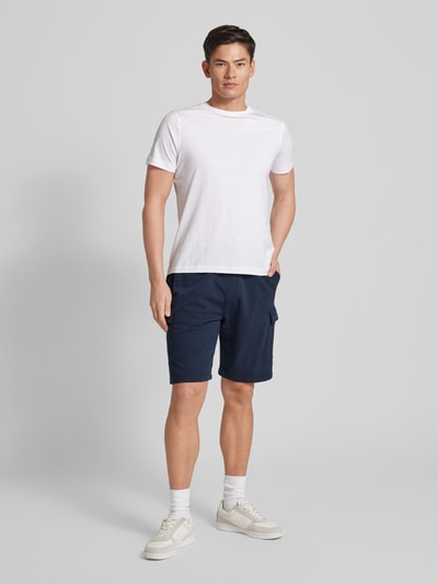 s.Oliver RED LABEL Regular fit sweatshorts met cargozakken Marineblauw - 1