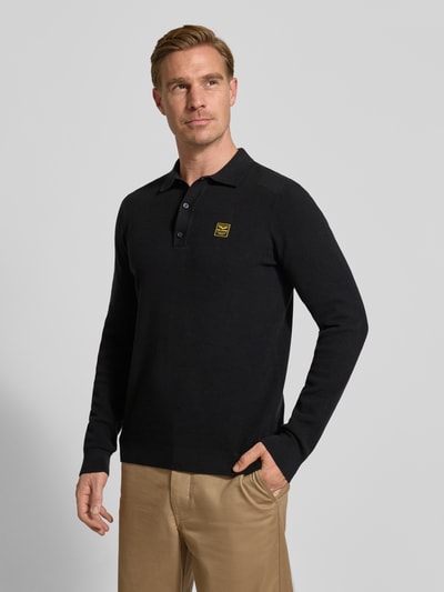 PME Legend Sweter z dzianiny z kołnierzykiem polo Czarny 4