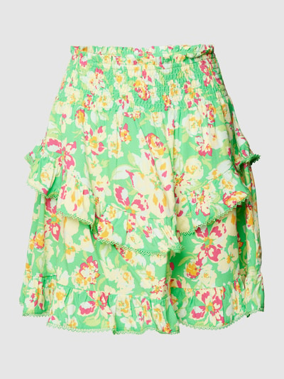 YAS Minirok van viscose met all-over bloemenmotief, model 'URIA' Groen - 2