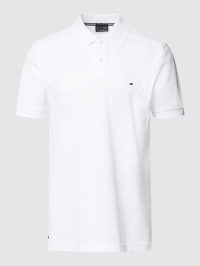 Christian Berg Men Poloshirt mit Label-Stitching Weiss 2