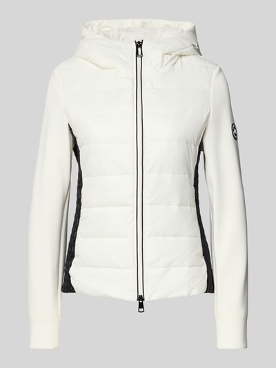 Marc Cain Kurtka pikowana o kroju slim fit z kapturem Złamany biały 2