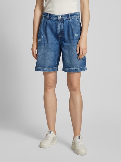 MAC Regular Fit Jeansshorts im Used-Look Dunkelblau 4