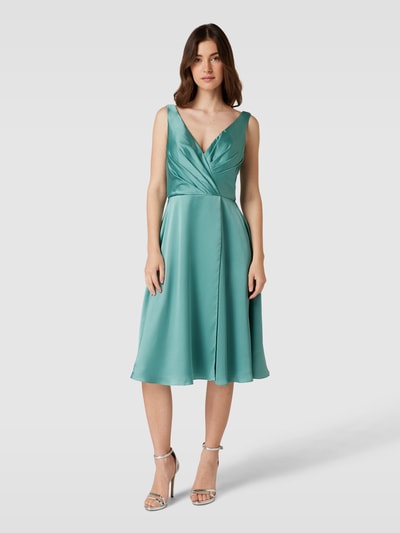 Luxuar Knielanges Cocktailkleid mit gelegten Falten Mint 4