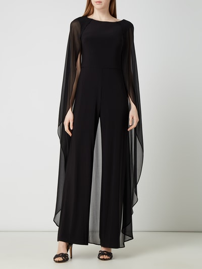 Lauren Dresses Jumpsuit mit Chiffonbesatz Modell 'Hollie' Black 1