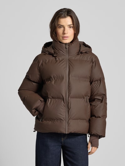 Neo Noir Steppjacke mit Reißverschlusstaschen Dunkelbraun 4