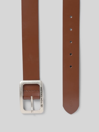 Tom Tailor Pasek skórzany w jednolitym kolorze model ‘EVE’ Koniakowy 3