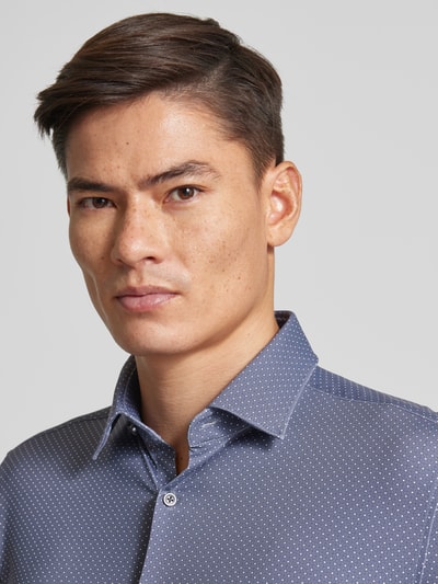 HUGO Slim fit zakelijk overhemd met all-over motief, model 'Kenno' Lichtblauw - 3