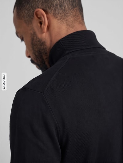 ONLY & SONS Regular Fit Rollkragenpullover aus Viskose-Mix Modell 'WYLER' Black 3