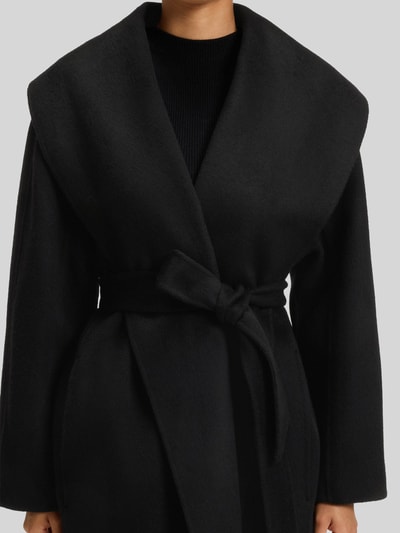 BOSS Regular fit lange wollen jas met sjaalkraag, model 'CARIBY' Zwart - 6