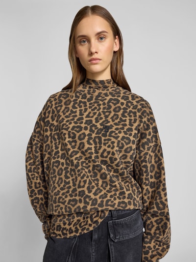 Anine Bing Sweatshirt mit Label-Stitching Mittelbraun 3