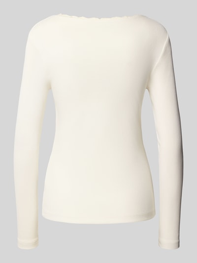 Christian Berg Woman Pyjama-Oberteil in Ripp-Optik mit Spitzenbesatz Offwhite 3