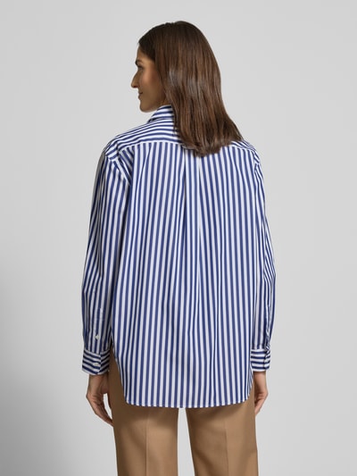 Polo Ralph Lauren Relaxed fit overhemdblouse met logostitching, model 'Ligh' Koningsblauw - 5