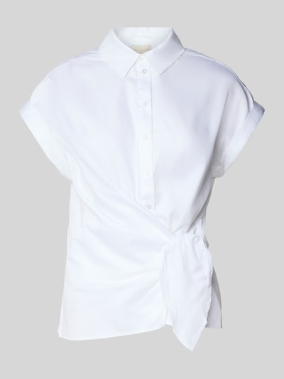 Milano Italy Relaxed Fit Bluse mit Knotendetail Offwhite 2