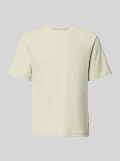 Produktfoto, T-Shirt mit Rundhalsausschnitt Modell 'ODIN' von Samsøe Samsøe in hellem Ton, Baumwoll-Mix, Regular-Fit, Label-Detail, Rückenlänge 70 cm bei Größe M