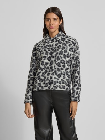 Brax Regular fit jack van scheerwolmix, model 'Linz' Zwart - 4