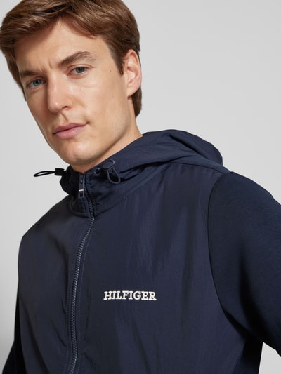 Tommy Hilfiger Sweatjack met labelstitching Marineblauw - 3