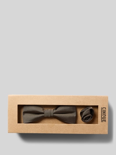 Cinque Strik en pochet van zijde, model 'PIO' Middenbruin - 1